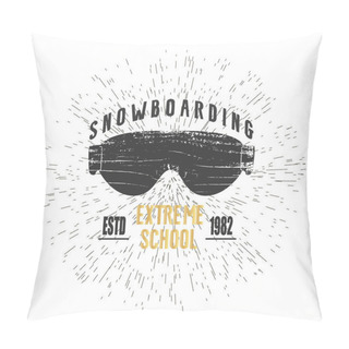 Personality  Vintage Snowboarding Or Winter Sports Badge. Pillow Covers