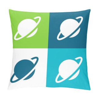 Personality  Asteroid Flat Four Color Minimal Icon Set Pillow Covers