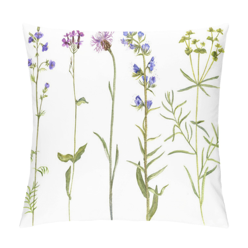 Personality  Set of watercolor flowers and plants pillow covers