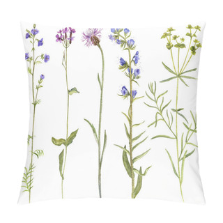 Personality  Set Of Watercolor Flowers And Plants Pillow Covers