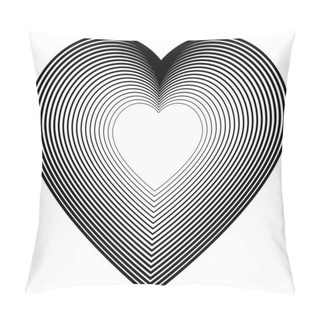 Personality  Design Element Icon Logo Hearts Fine Lines Symbol05 Pillow Covers