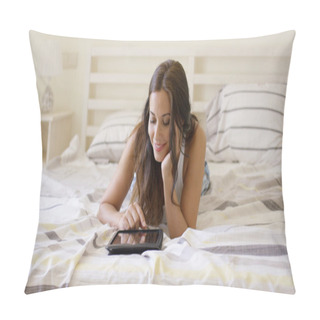 Personality  Woman Surfing Internet Pillow Covers