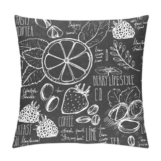 Personality  Breakfast Sketched Pattern Pillow Covers