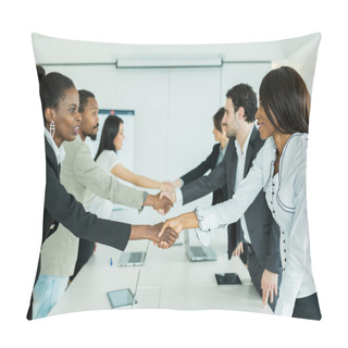 Personality  Businesspeople Shaking Hands Pillow Covers