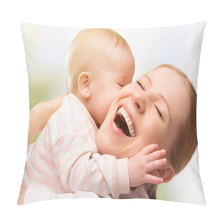 Personality  Mother And Baby Kissing Pillow Covers