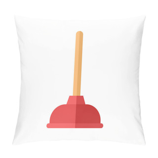 Personality  Toilet Plunger Bathroom Equipment Flat Icon Vector. Pillow Covers