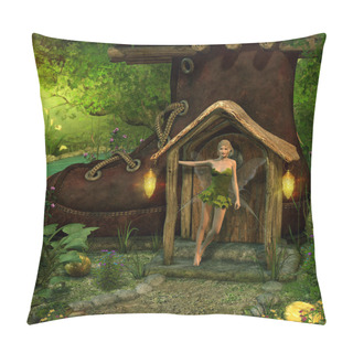 Personality  Magical Fairy Standing In The Doorway Of Her Boot Home Pillow Covers