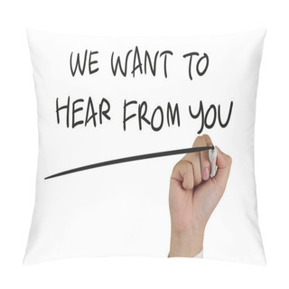 Personality  We Want To Hear From You, Concept Typography Pillow Covers