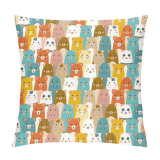 Personality  Seamless Cartoon Animals Pattern Pillow Covers