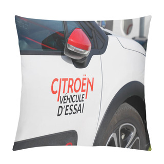 Personality  Bordeaux , Aquitaine / France - 10 30 2019 : Citroen Car For Customer Try In Dealership  Stickers On Door Pillow Covers