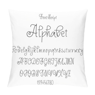 Personality  Font Drawn On The Basis Of Handwriting Calligraphy, Modern Cursive Script Brush. Pillow Covers