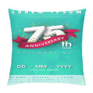 Personality  Anniversary Invitation Card Or Emblem Template Design Pillow Covers
