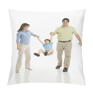 Personality  Parents Swinging Son. Pillow Covers