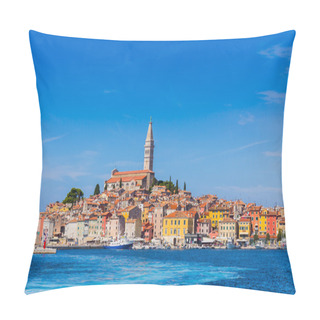 Personality  Panoramic View On Old Town Rovinj. Pillow Covers