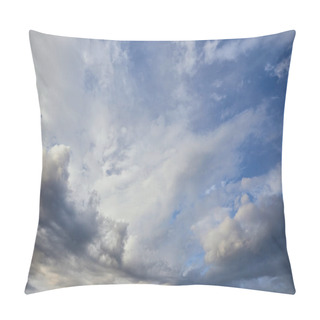 Personality  View Of Grey And White Clouds On Blue Sky Background  Pillow Covers