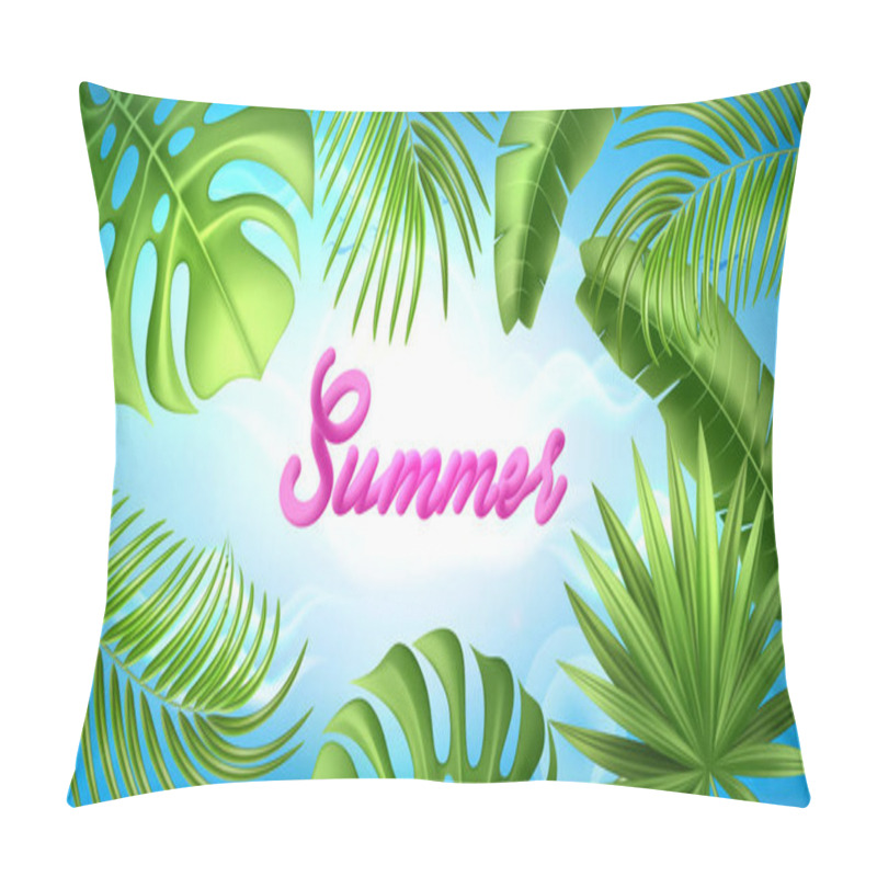 Personality  Vector realistic tropical leaves exotic vacation pillow covers