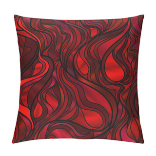 Personality  Stained Glass Window In Red Pillow Covers