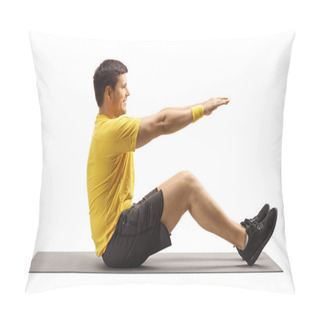 Personality  Young Man Exercising On An Exercise Mat  Pillow Covers