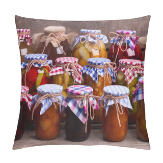 Personality  Canned Fruits And Vegetables In The Cellar. Pillow Covers