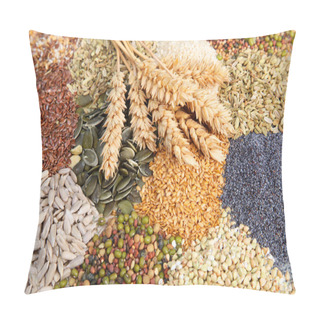 Personality  Assorted Edible Seeds With Wheat Assorted Edible Seeds With Wheat Pillow Covers