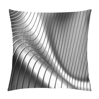 Personality  Aluminum Abstract Silver Stripe Pattern Background Pillow Covers