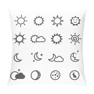 Personality  Sun And Moon Icons Pillow Covers