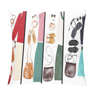 Personality  Outfits Of Woman Clothes And Accessories In Collage Pillow Covers