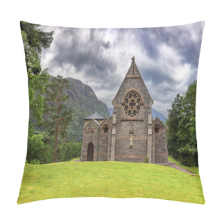Personality  The Catholic Church Of St Mary And St Finnan, On The Banks Of Loch Shiel, Glenfinnan, Scotland. Consecrated In 1873.  Pillow Covers