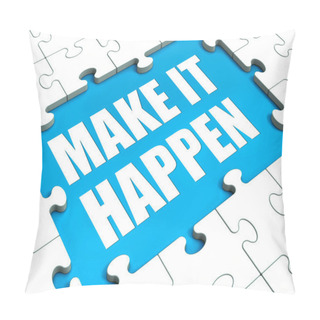 Personality  Make It Happen Puzzle Shows Motivation Management And Action Pillow Covers
