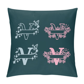 Personality  Alphabet Split Monograms. Baby Name Monogram. Split Letter Monogram. Alphabet Frame Font. Laser Cut Template. Initial Monogram Letters. Pillow Covers