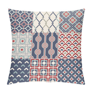 Personality Set Of Seamless Retro Geometric Pattern Pillow Covers
