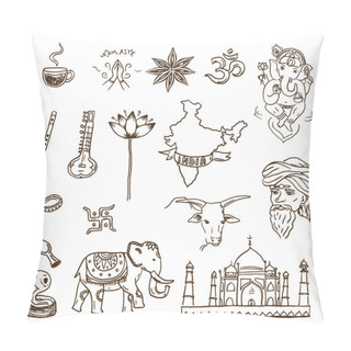 Personality  Hand Drawn Indian Symbols Pillow Covers