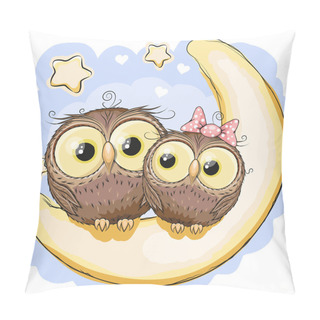 Personality  Two Owls On The Moon Pillow Covers