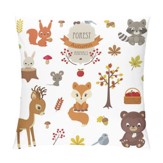 Personality  Woodland Animals In Autumn Time. Pillow Covers