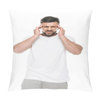 Personality  Man Having Huge Headache Pillow Covers