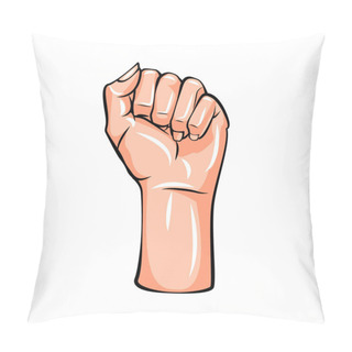Personality  Female Fist. Women Rights. Girl Power. Vector Illustration Pillow Covers