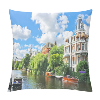 Personality  Beautiful Mansion On A Canal In Amsterdam. Netherlands Pillow Covers