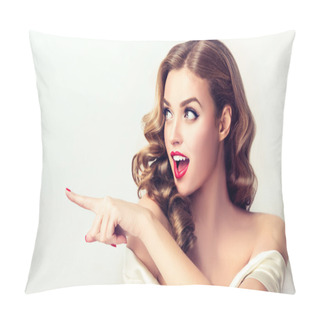 Personality  Girl  Pointing To The Side  Pillow Covers