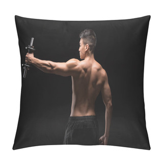 Personality  Muscular Man With Dumbbell  Pillow Covers