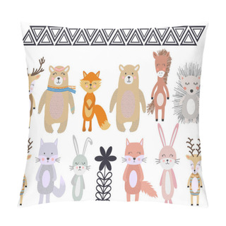 Personality  Cute Scandinavian Style Animals And Design Elements Pillow Covers
