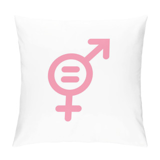 Personality  Each For Equal Logotype And Typography Design For Celebrating International Woman Day At March 8th. Vector Illustration. Pillow Covers