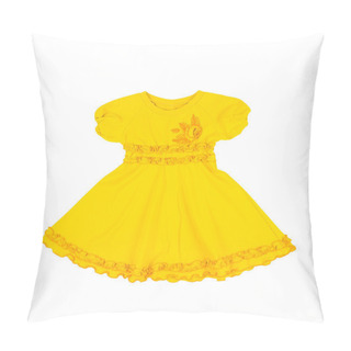 Personality  Baby Yellow Dress Isolated On White Background Pillow Covers
