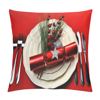 Personality  Red Christmas Table Setting Pillow Covers