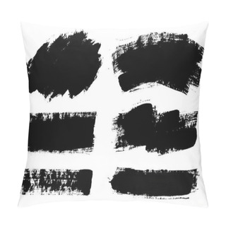 Personality  Brush Strokes. Vector Paintbrushes Set. Grunge Design Elements Pillow Covers