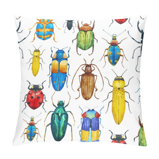 Personality  Watercolor Bug Beetle Pattern Pillow Covers