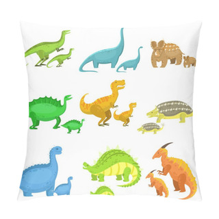 Personality  Different Dinosaurs In Pairs Of Big And Small Pillow Covers