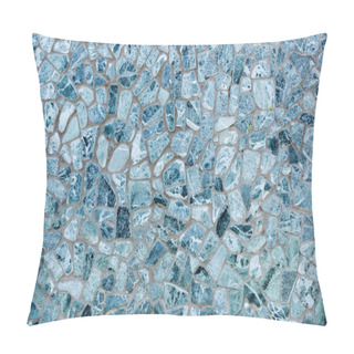 Personality  Full Frame View Of Decorative Blue Mosaic Background Pillow Covers