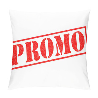 Personality  PROMO Red Rubber Stamp Over A White Background. Pillow Covers