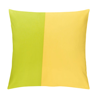 Personality  Top View Of Colorful Abstract Yellow And Green Paper Background Pillow Covers