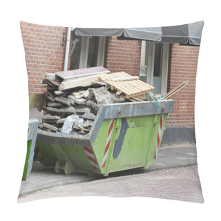 Personality  Loaded Dumpster Near Construction Site Pillow Covers